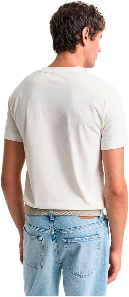 GANT Herren Printed Graphic Ss T-Shirt S Cream, S Cream