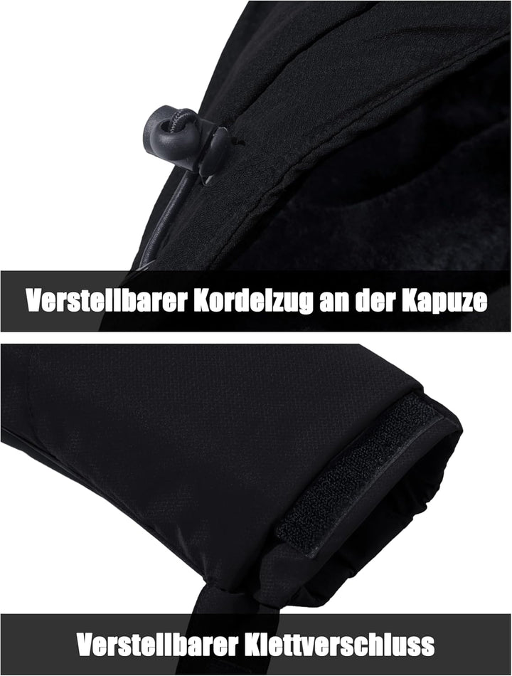 MAGCOMSEN Herren Winter Skijacke Fleece Gefüttert Jacke Outdoor Verdickt Softshelljacke Wasserdicht