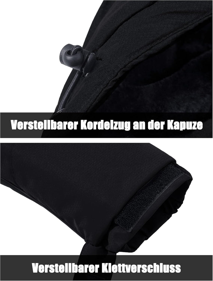 MAGCOMSEN Herren Winter Skijacke Fleece Gefüttert Jacke Outdoor Verdickt Softshelljacke Wasserdicht