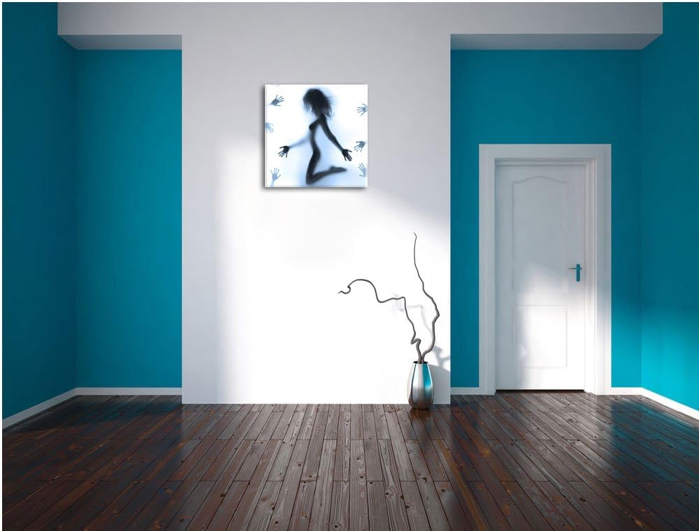 Pixxprint Schatten Einer Frau als Leinwandbild/Grösse: 70x70 cm/Wandbild/Kunstdruck/fertig bespannt,