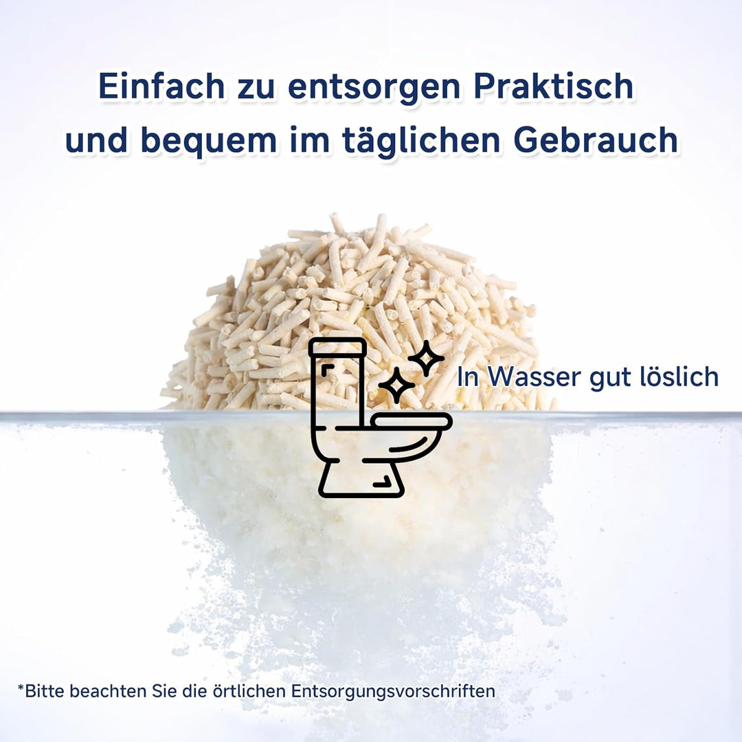 Tofu Katzenstreu 18,4 kg – klumpend, staubarm, pflanzliche Katzenstreu mit schneller Klumpenbildung,