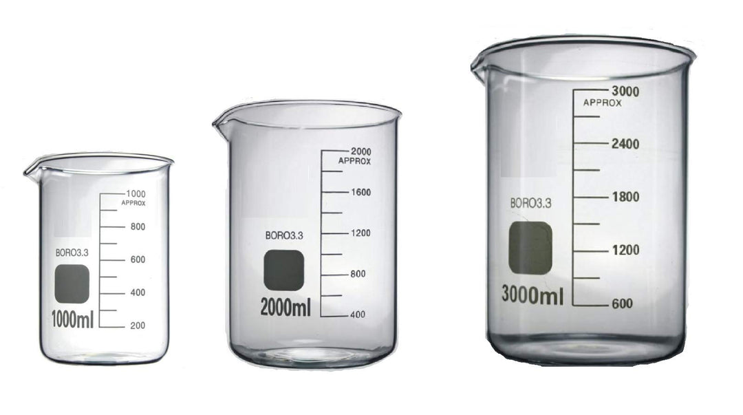 Rocwing - Messbecher aus Borosilicate 3.3 Glas  (1000ml+2000ml+3000ml) 1L+2L+3L, 1L+2L+3L