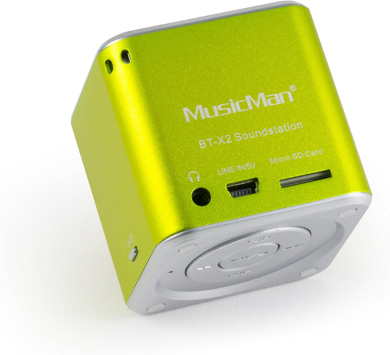MusicMan mini Wireless Soundstation BT-X2 (MP3 Player, Bluetooth) grün Musicman BT-X2 Single Grün, M
