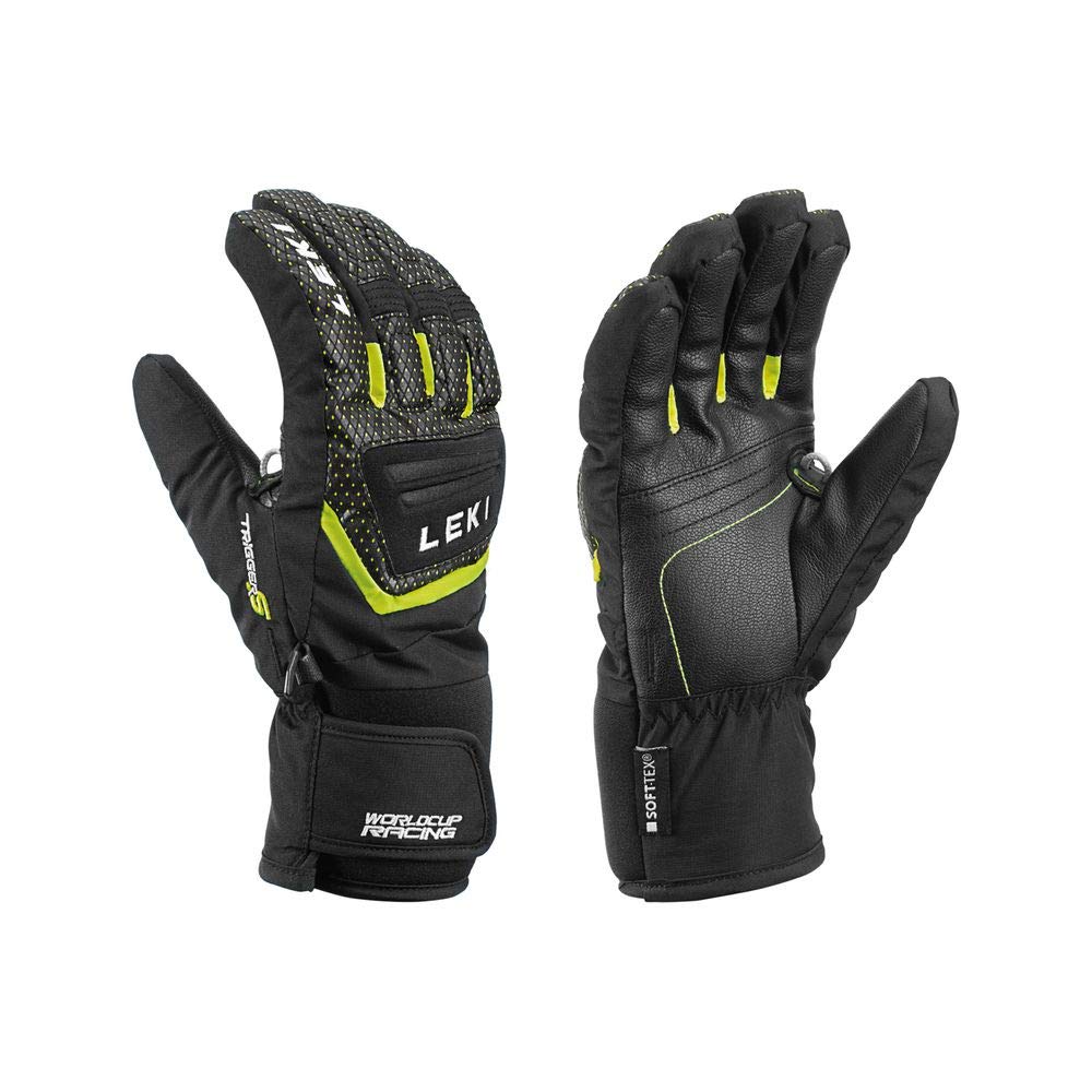 LEKI Kinder Worldcup S Handschuhe, schwarz-Ice Lemon, EU 5