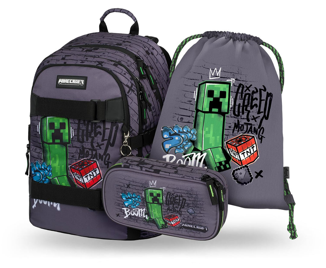 Baagl Schulrucksack Set Jungen Mädchen 3 Teilig, Schultasche ab 3. Klasse, Grundschule Ranzen mit Br