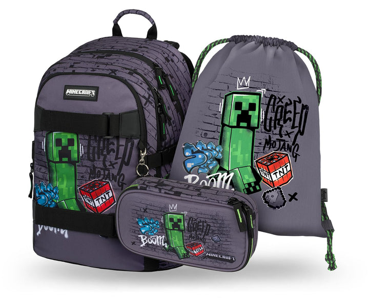 Baagl Schulrucksack Set Jungen Mädchen 3 Teilig, Schultasche ab 3. Klasse, Grundschule Ranzen mit Br