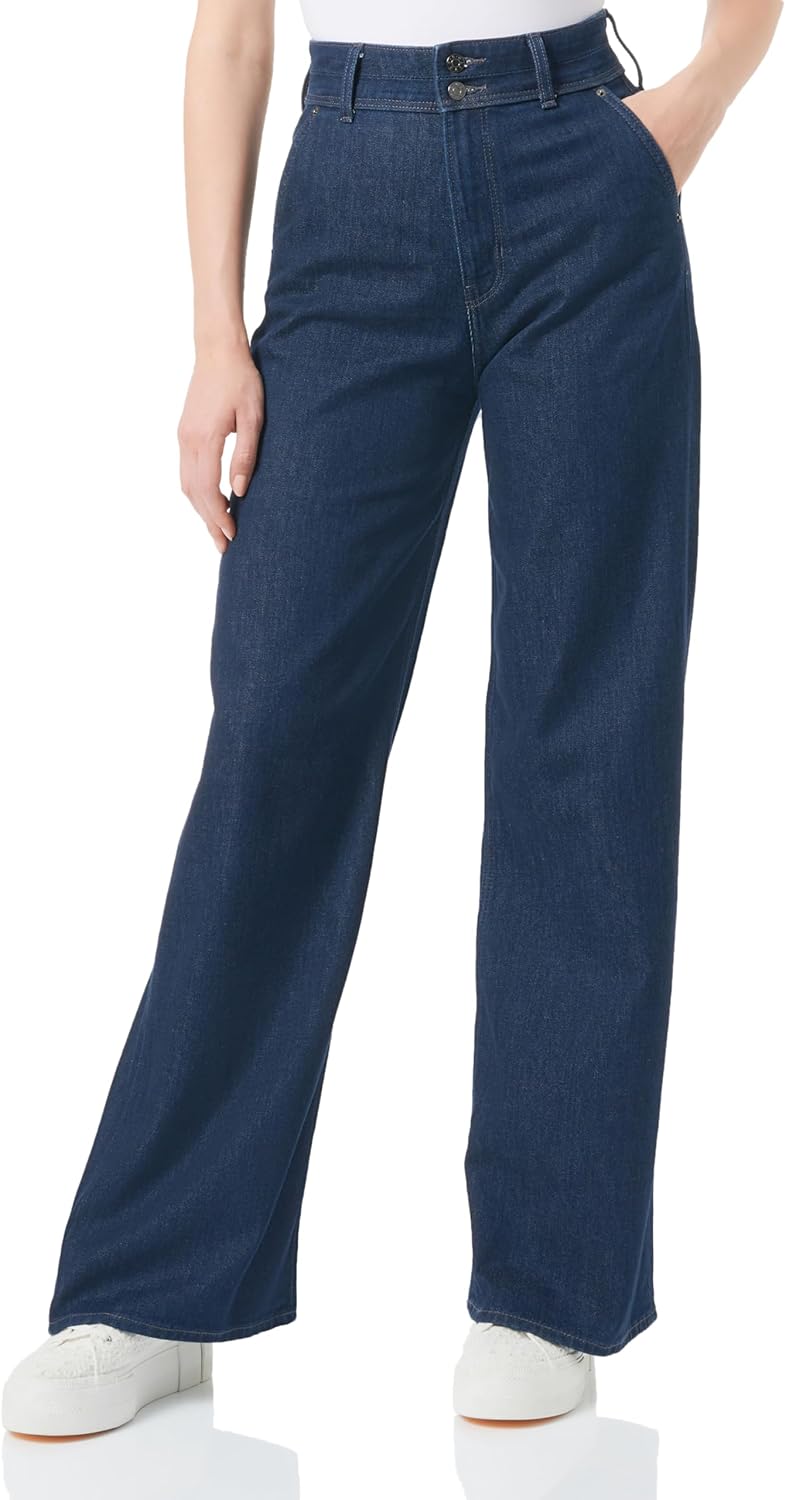 s.Oliver Damen Jeans Hose Wide Leg 32W / 30L Blau, 32W / 30L Blau