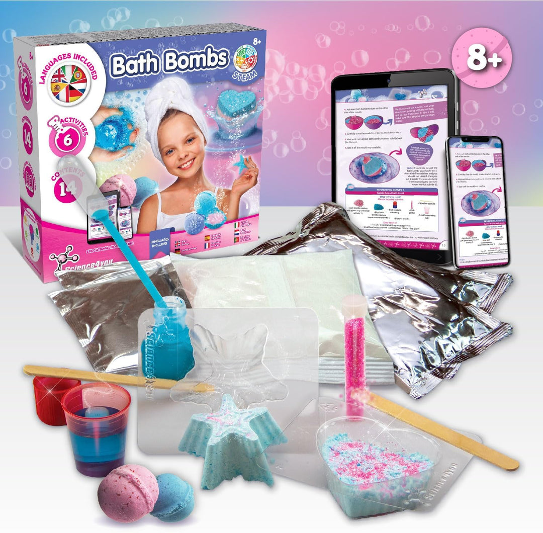 Science4you – Badebomben Selber Machen Set für Kinder ab 8 Jahren – Badekugeln Basteln Mädchen 6 7 8
