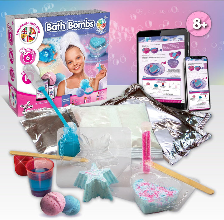 Science4you – Badebomben Selber Machen Set für Kinder ab 8 Jahren – Badekugeln Basteln Mädchen 6 7 8