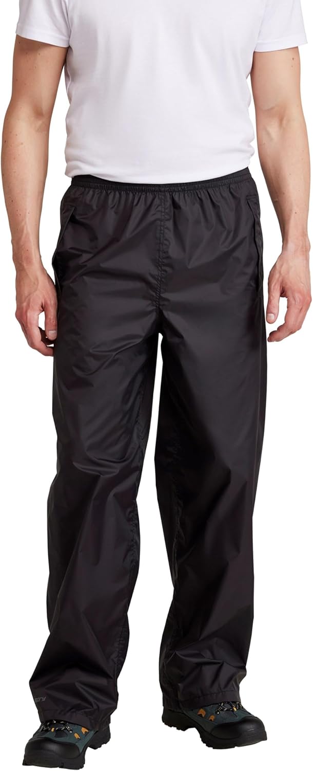 Mountain Warehouse Pakka wasserdichte Überziehhose für Herren - Schnell trocknende Regenüberhose für