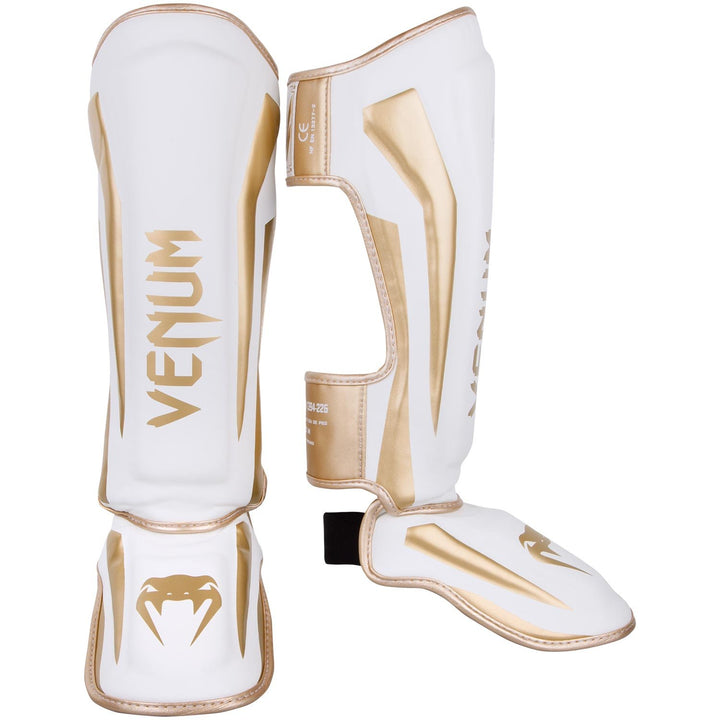 Venum Elite Boxen Schienbeinschutz L Weiss / Gold, L Weiss / Gold