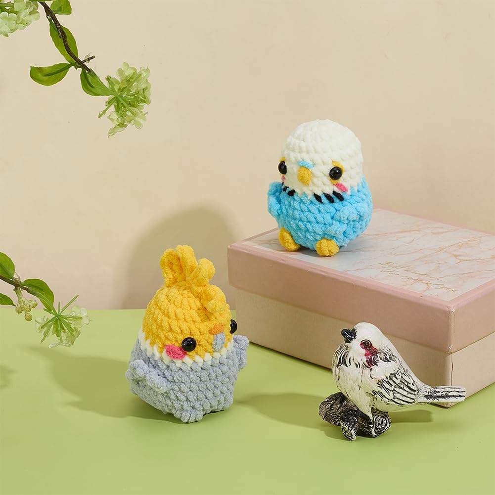 FREEBLOSS 4 Set Vogel Häkelset Für Anfänger Häkeltier Set Mit Schritt Für Schritt Video Tutorials Ga
