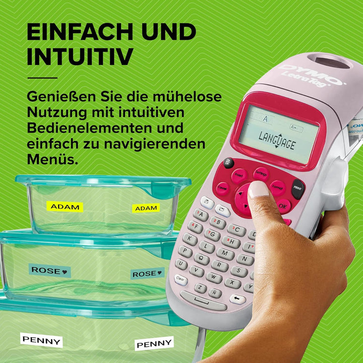 DYMO LetraTag LT-100H Beschriftungsgerät Handgerät | Tragbares Etikettiergerät mit ABC Tastatur | bl