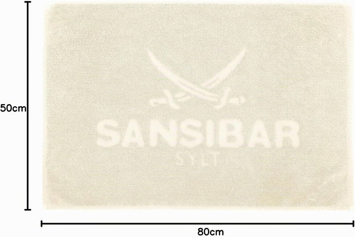 Sansibar Badvorleger Fein-Flor Badteppich Badematte 100% Baumwolle 50x80 cm (50 x 80 cm, Sand) 50 x