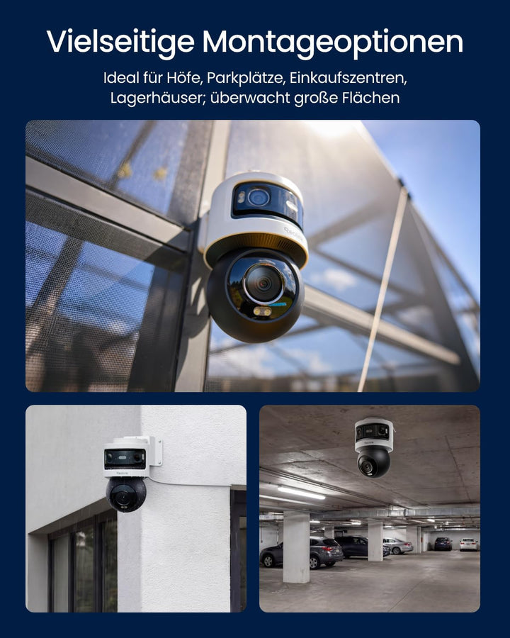 Reolink Dreifachobjektiv PoE Sicherheitskamera für den Aussenbereich, 10MP 180° Panorama & 4K PT mit