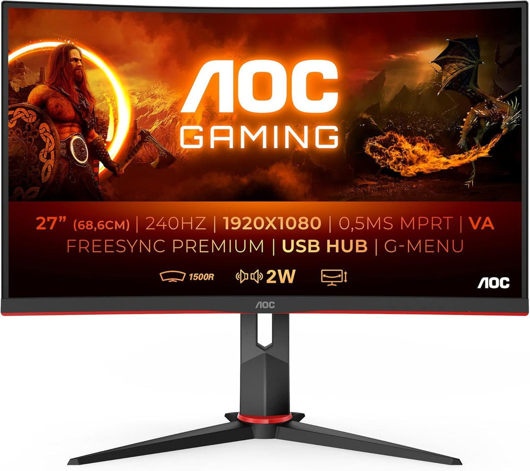 AOC Gaming C32G2ZE - 32 Zoll FHD Curved Monitor, 240 Hz, 1ms, FreeSync Premium (1920x1080, HDMI, Dis