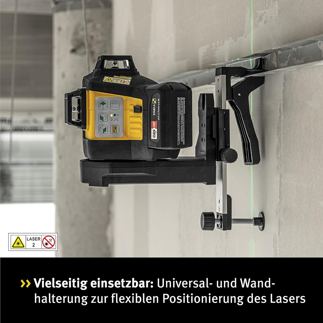 Stabila 12-V-System Kreuzlinienlaser LAX 600 G, selbstnivellierend, 3 x 360° grüne Laserlinien, max.