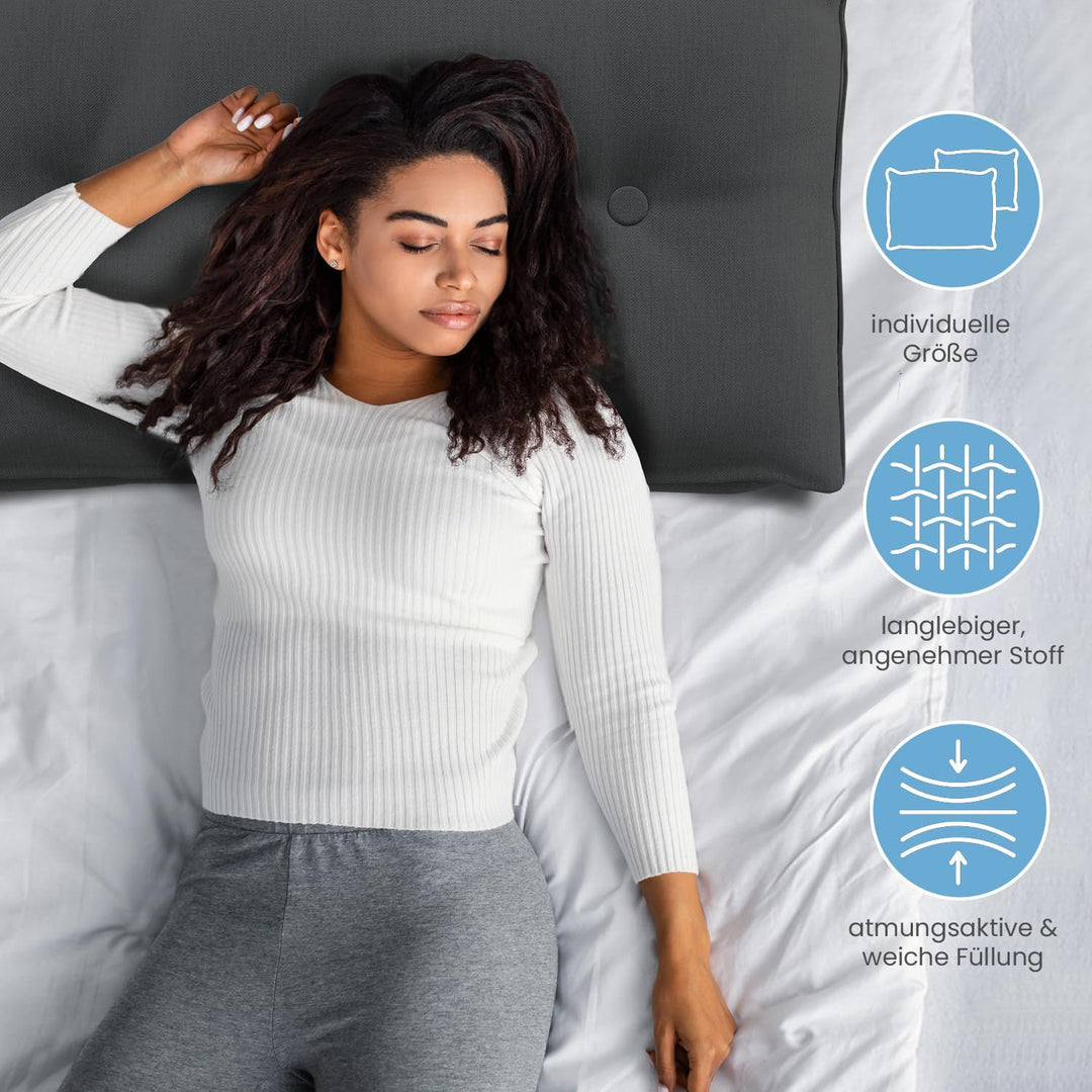 ELONEO Rückenkissen 100 cm breit, Keilkissen für Bett und Sofa geeignet, dreieckiges Lesekissen, Kis