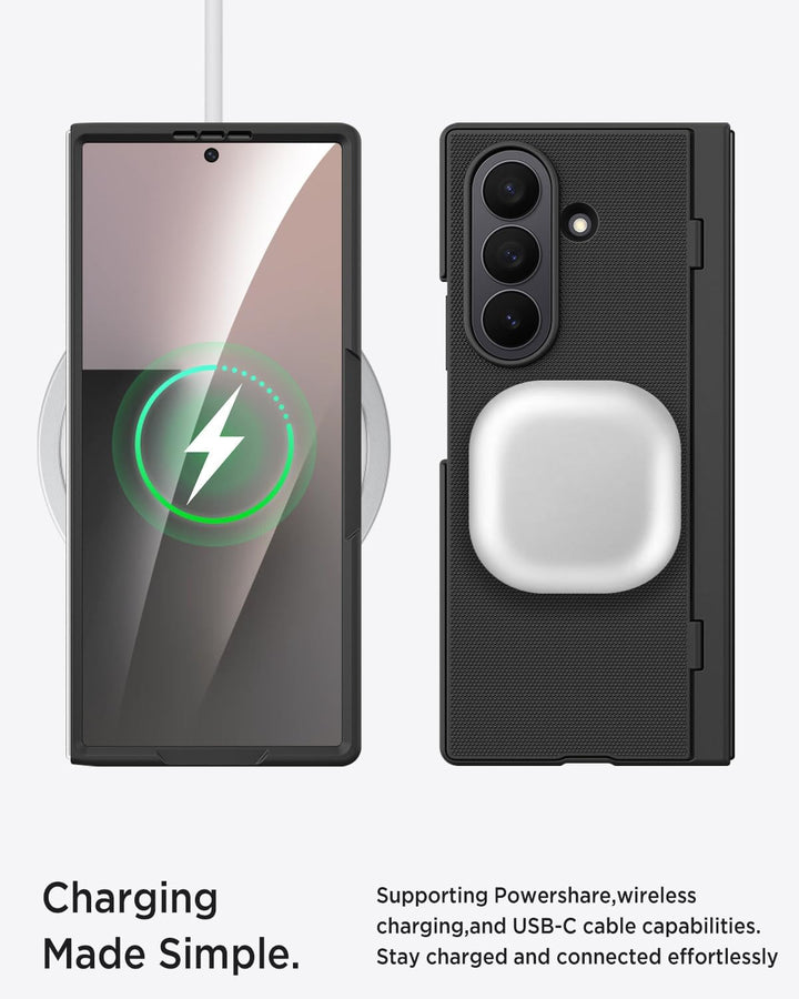 Miimall Handyhülle Kompatibel mit Samsung Galaxy Z Fold 7 Hülle mit Ständer, [HD Displayschutz] Ultr