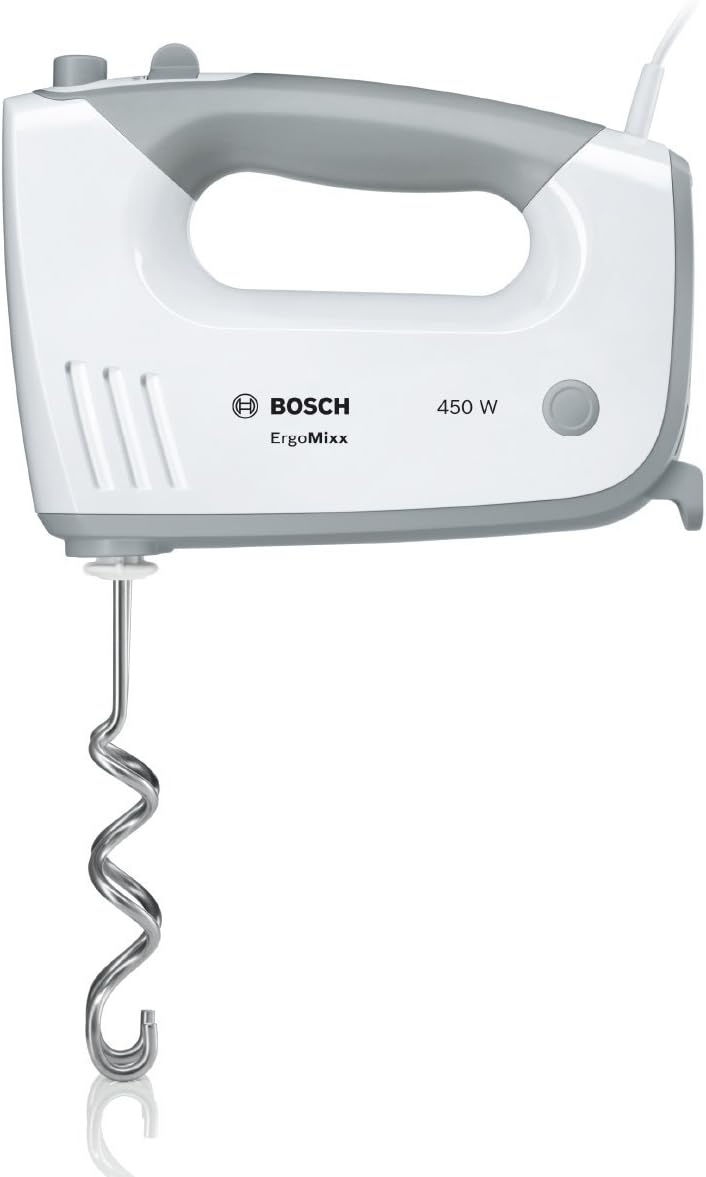 Bosch Hausgeräte Handrührer ErgoMixx MFQ36440, 2 Rührbesen, 2 Edelstahl-Knethaken, Pürierstab, Beche