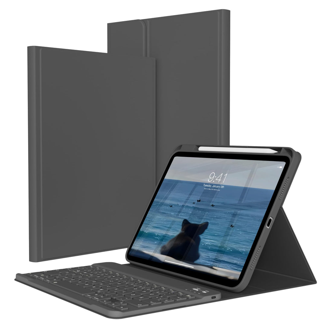 Hülle mit Tastatur für iPad A16 11/10 Generation (2025/2022, 11/10.9 Zoll) - QWERTZ Deutsches Layout