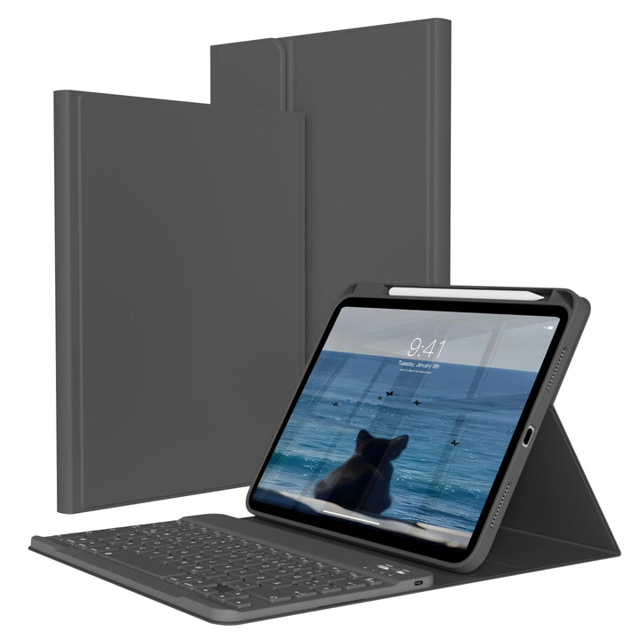 Hülle mit Tastatur für iPad A16 11/10 Generation (2025/2022, 11/10.9 Zoll) - QWERTZ Deutsches Layout