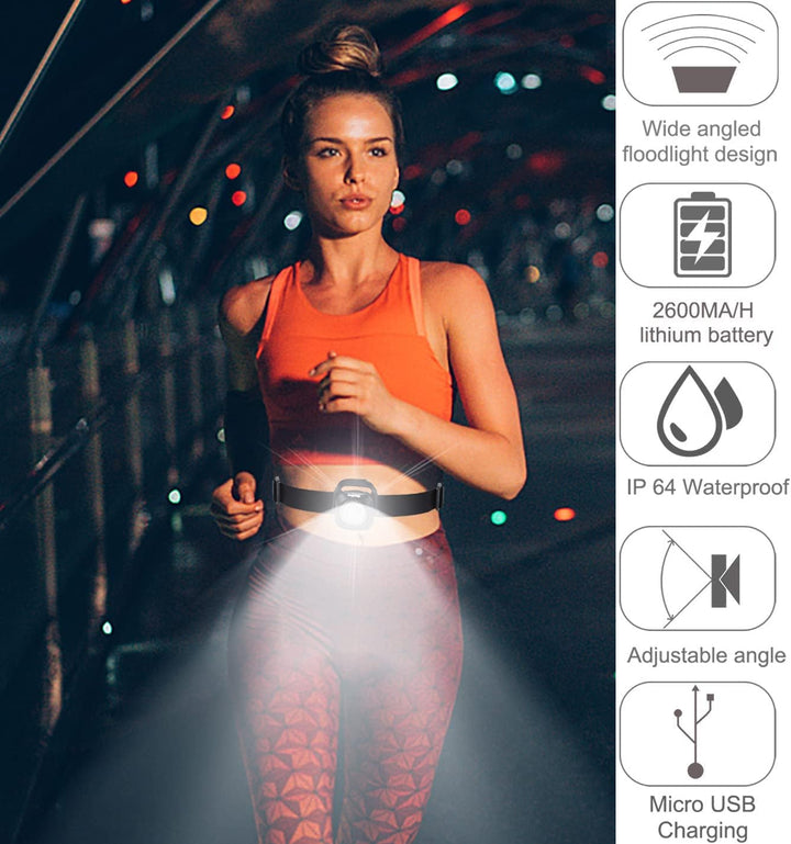 Suptig Lauflicht, Brustlicht, Laufgürtel Licht für Camping, Wandern, Laufen, Joggen, Gehen, Outdoor-