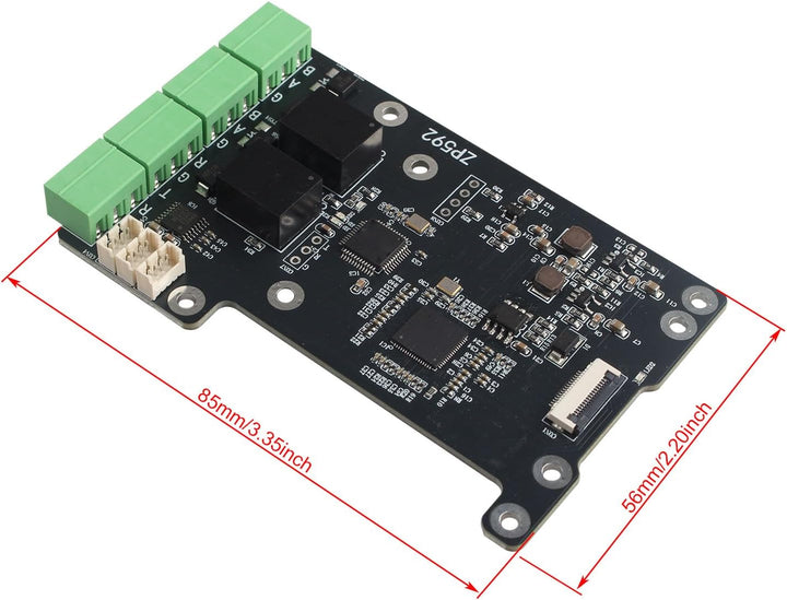 ZDE ZP592 PCIe to 2 Channel RS485 2 Channel RS232 HAT Expansion Board for Raspberry Pi 5 PCIe to RS4
