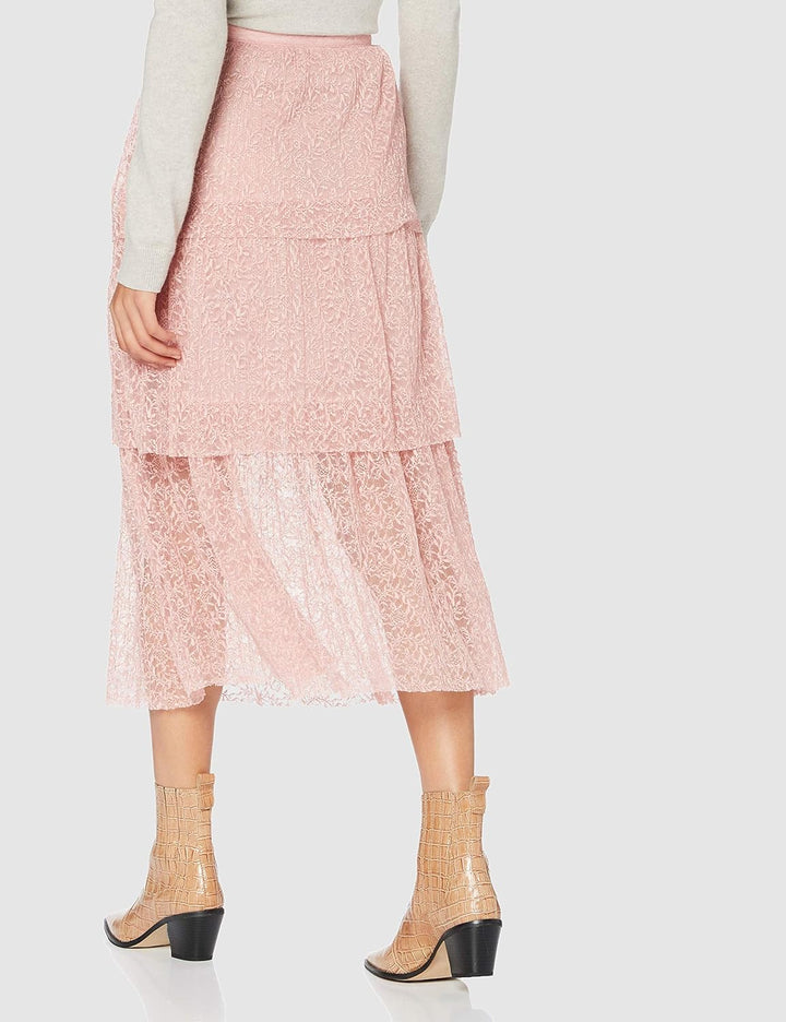 Miss Selfridge Petite Damen Blush Lace Tiered Skirt Rock, 10