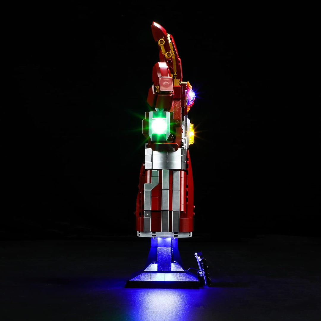 BRIKSMAX 76223 Led Licht für Lego Iron Mans Nano Handschuh (Version mit Handwischsensorschalter) - C