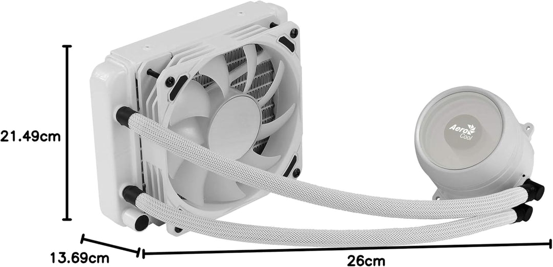 AeroCool MIRAGEL120W, CPU-Flüssigkeitskühlung, 120mm ARGB-Lüfter, TDP 200W, Weiss, MIRAGEL120W