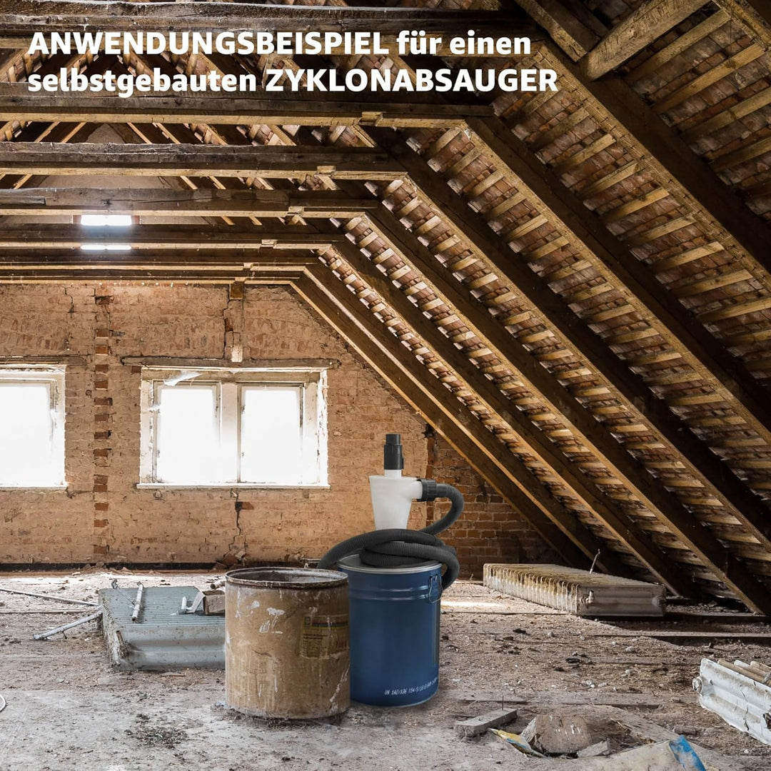 plasteo® Stahlfass 20 Liter Hobbock Deckelfass | Zyklon Staubabsaugung Geeignet | Metall Blechfass M