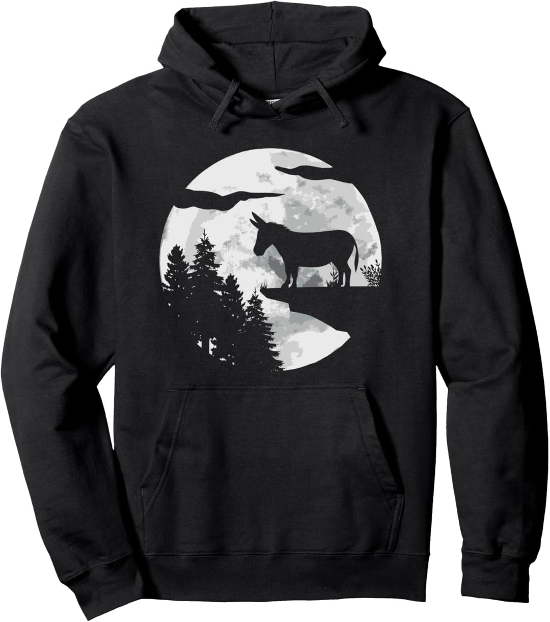 Esel Muli Maultier - Vollmond Lustiger Esel Pullover Hoodie