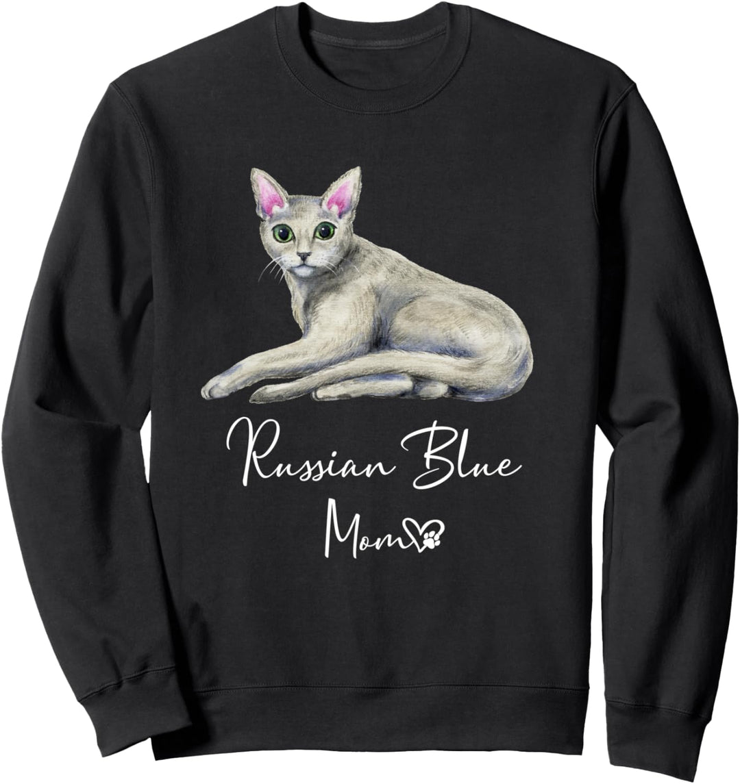 RUSSIAN BLUE MOM Mama Katze Katzenmama Frauchen Sweatshirt
