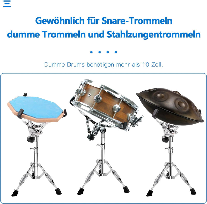 aleawol Snare Ständer Snare Drum Ständer, Verstellbarer Höhe und Winkel, Doppelstrebig Trommel Ständ