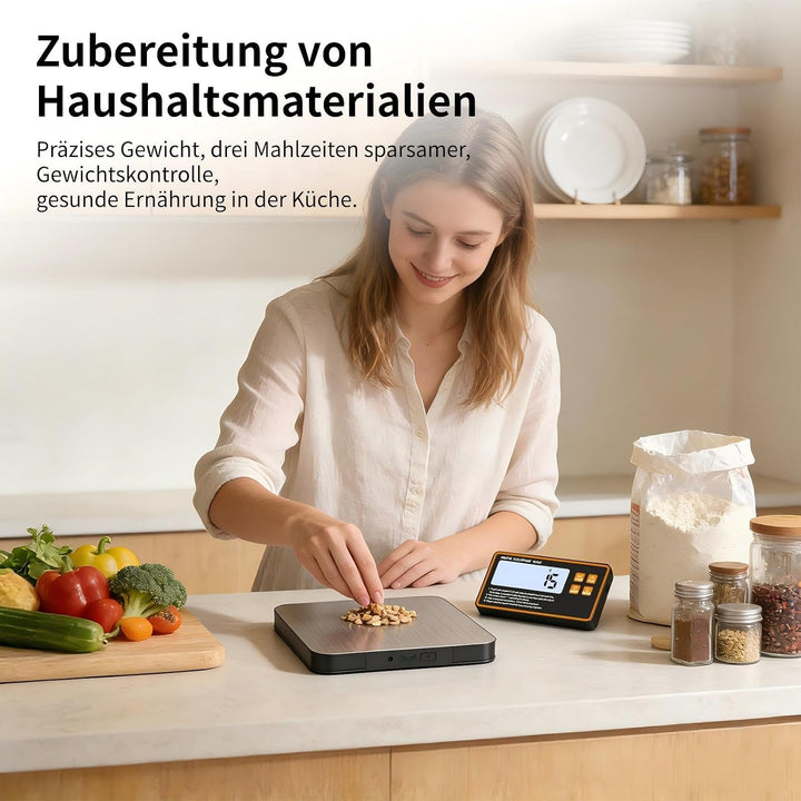 Küchenwaage Digital, 15kg/1g mit Abnehmbarem Display, Kleines Aufgeteiltes Design Küchenwaage, Edels