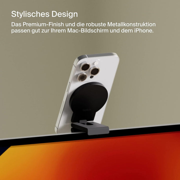 Belkin neigbarer iPhone-Halter mit MagSafe für Mac-Notebooks; einfache magnetische Befestigung zum G