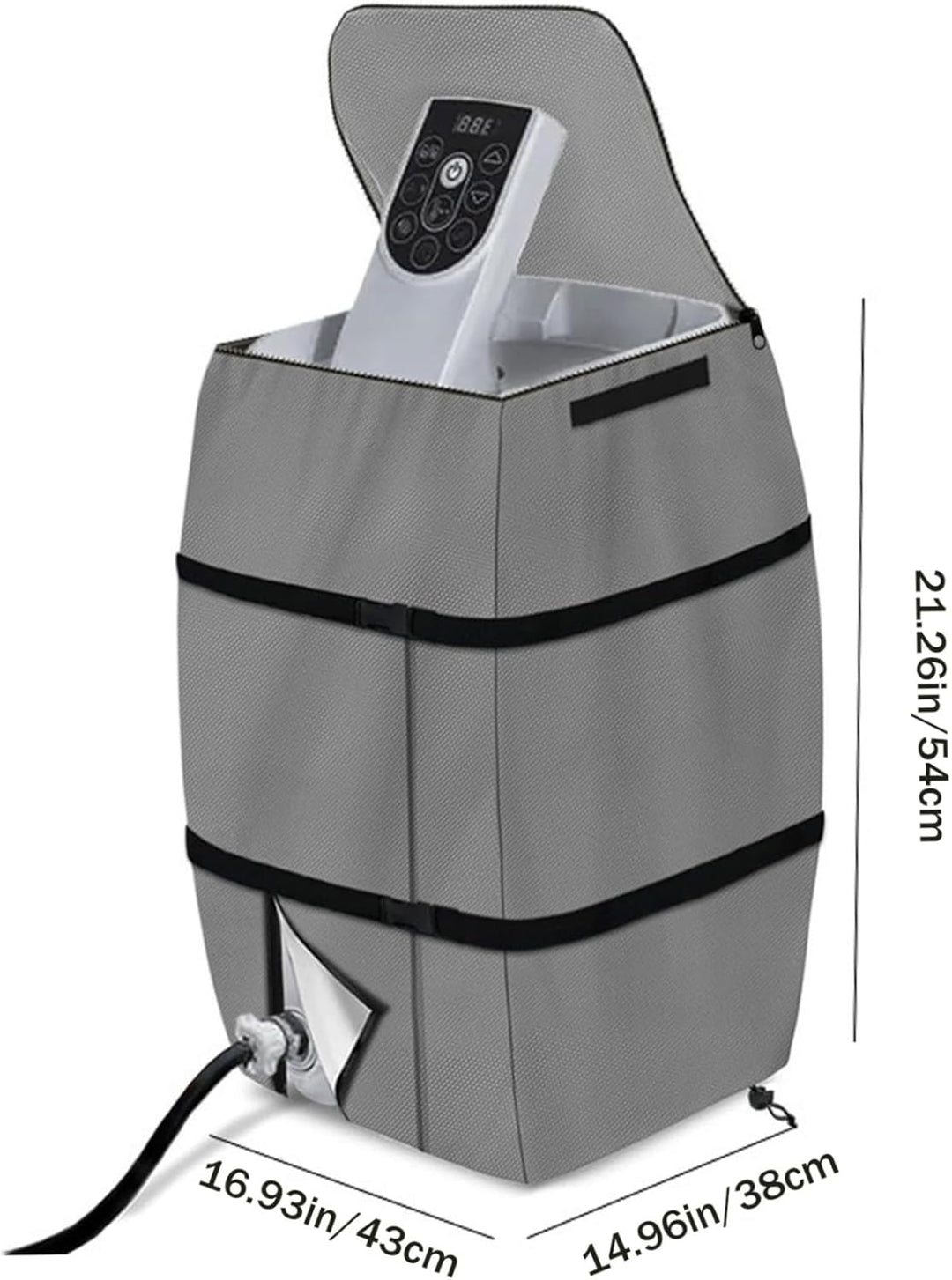 NASSMOSSE Spa -Heizungsabdeckung, 16.9 x 15 x 21.3 wasserdichte -Abdeckung, Faltbare verstellbare -B