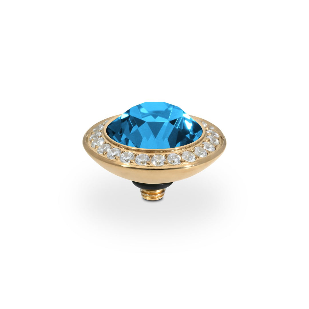 Qudo INTERCHANGEABLE gold Aufsatz TONDO deluxe 13mm denim blu, denim blu