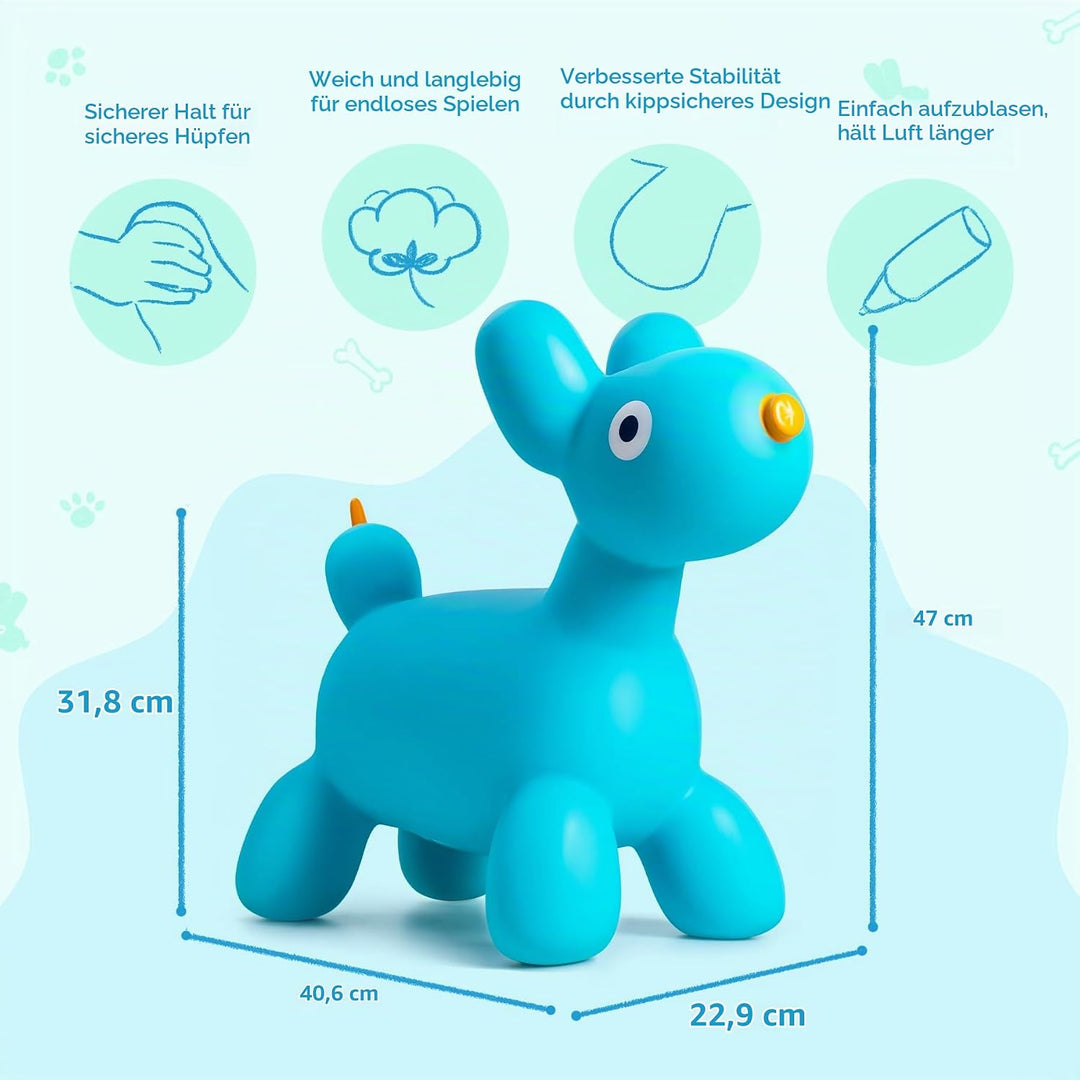 U&amp;C Planet Hüpftier für Kinder Hüpfhund Animal Hopper Tierspielzeug zu reiten Kinderspielzeug ab 2 J
