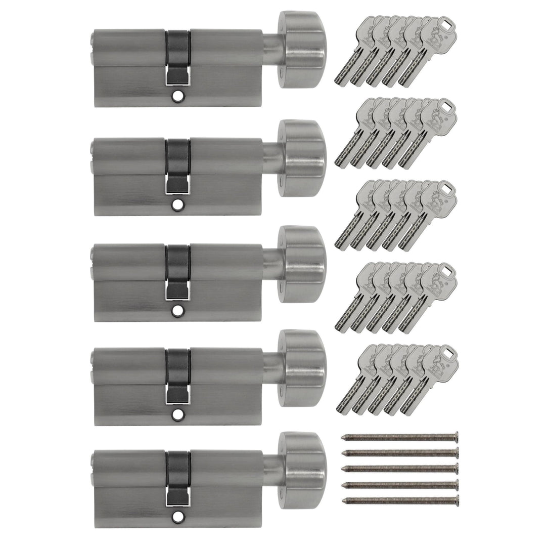 5x Knaufzylinder KD 70 mm 35/35 gleichschliessend inkl. 25 Schlüssel