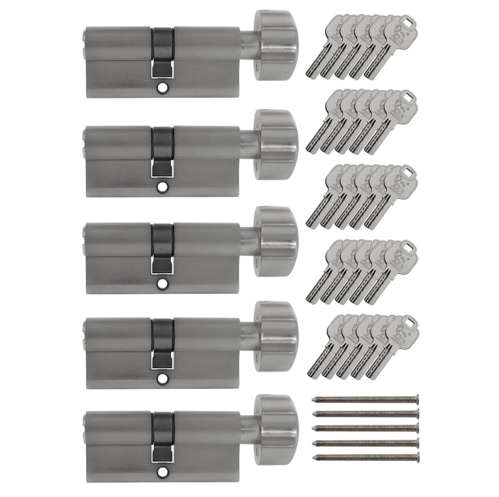 5x Knaufzylinder KD 70 mm 35/35 gleichschliessend inkl. 25 Schlüssel