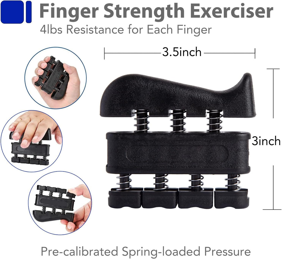 Handtrainer Fingertrainer, Griffkraft Trainer Training Set - 6er-Pack, Verstellbarer Grip Trainer, F