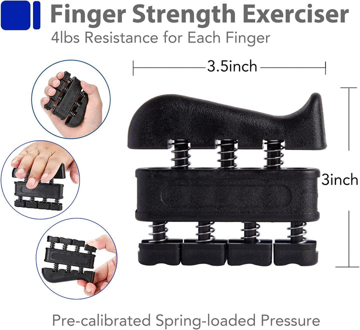 Handtrainer Fingertrainer, Griffkraft Trainer Training Set - 6er-Pack, Verstellbarer Grip Trainer, F