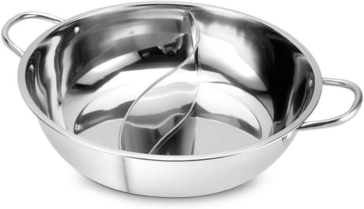 ARMYJY Shabu Topf, Doppelflavor 30 cm, Edelstahl, Shabu Hot Pot mit Trennwand, Trennwand Hotpot Topf