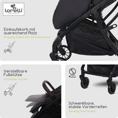 Lorelli Kinderwagen Minori, Sport Buggy klein zusammenklappbar, Autofold Einhand-Klappsystem, Nur 9,