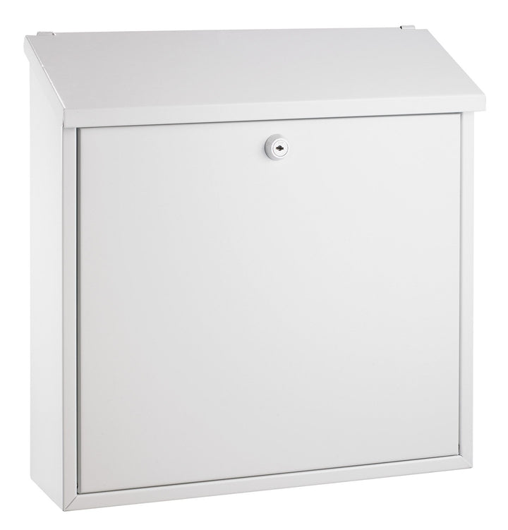 ALCO-Albert 8604 - Briefkasten, weiss lackiert, ca. 36 x 36 x 10 cm 36 x 10 cm Silber, 36 x 10 cm Si