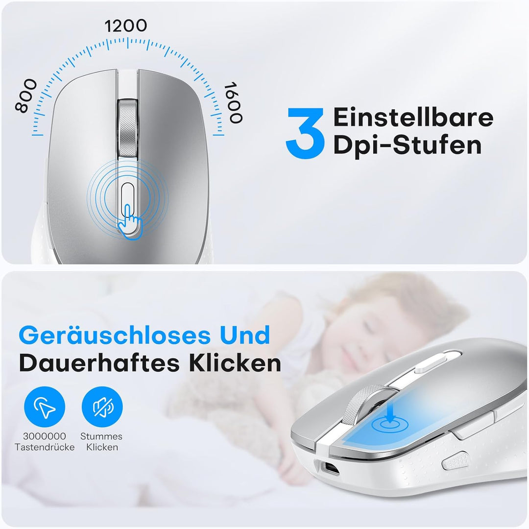 OMOTON Mac Tastatur Maus Set Kabellose für MacBook Air/Pro/iMac/iMac Pro/Mac mini, Bluetooth Funktas