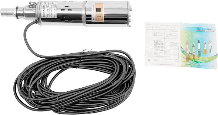 12V/24V Edelstahl Solar-Tauchpump Leise Tiefbrunnenpumpe 25L/min max. Förderhöhe 30m,Ø78mm Sandvertr