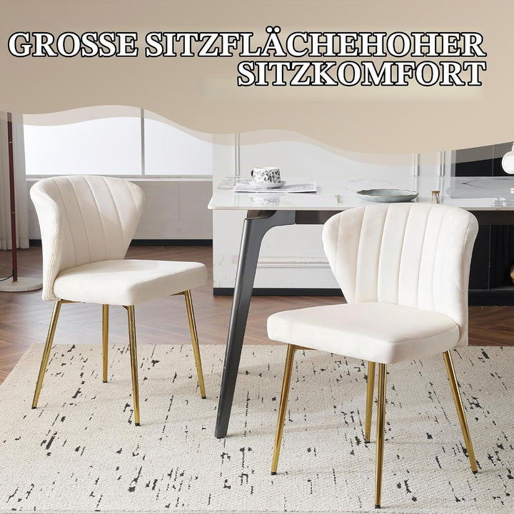 Sepnine Moderne Esszimmerstühle Samt, Küchenstuhl,Gepolsterter Sitzfläche aus Komfortschaum,mit Meta